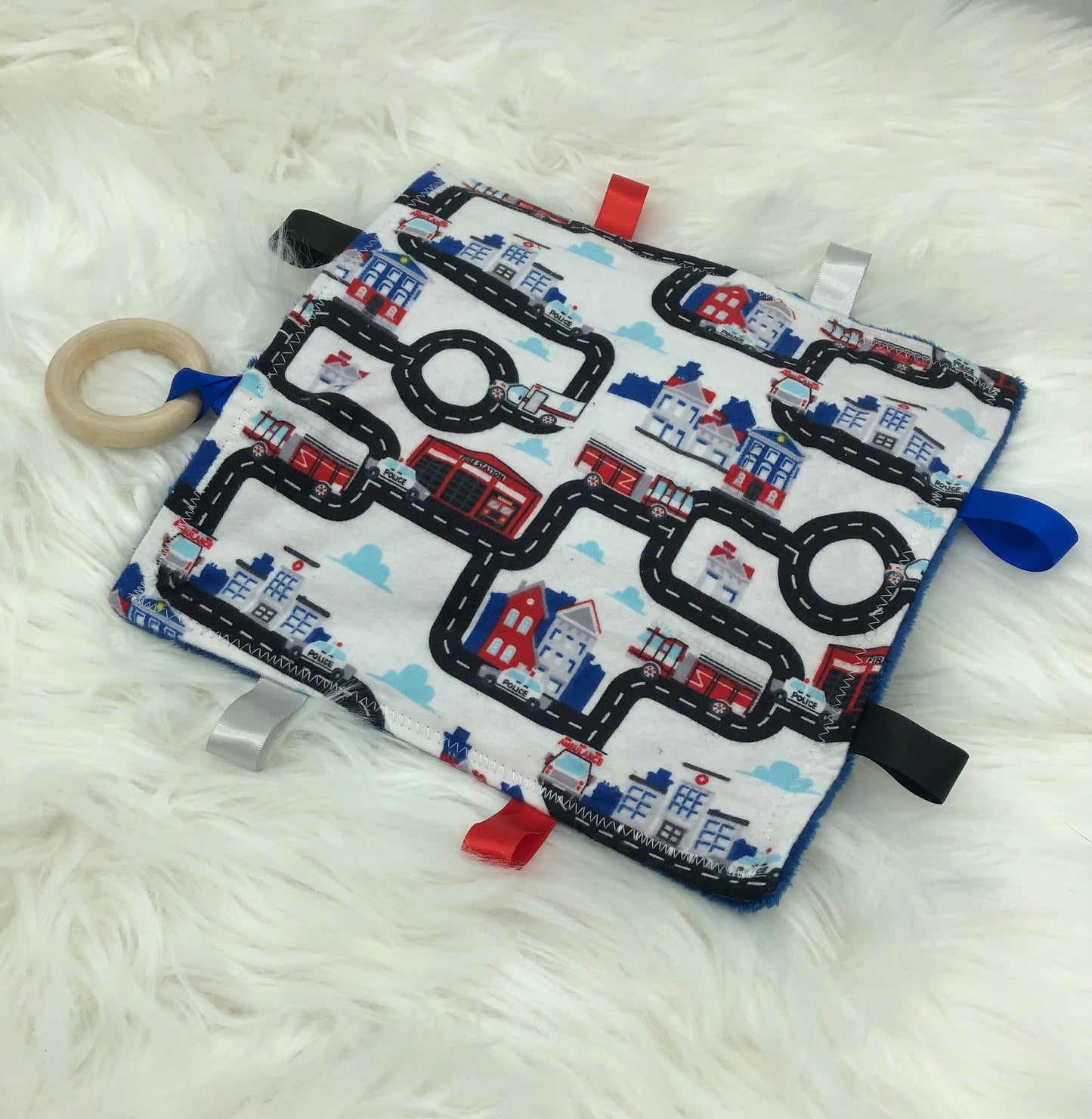 Fire truck, Police and Town - Crinkle Tag Sensory