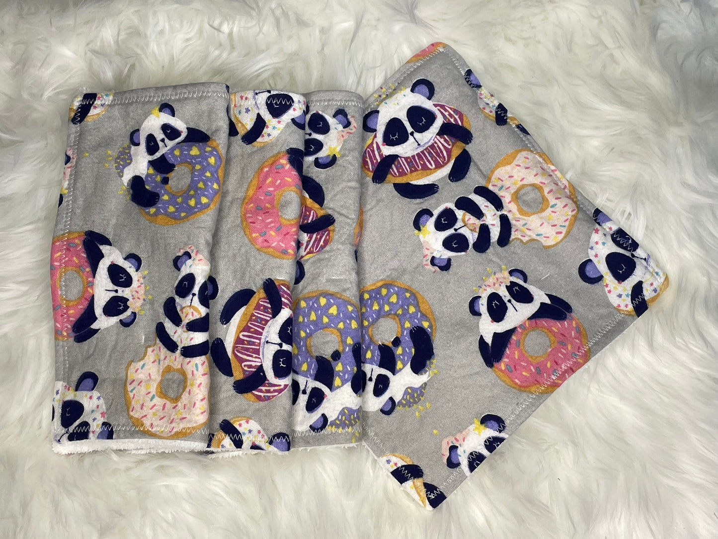 Pandas with Donuts- Washcloth