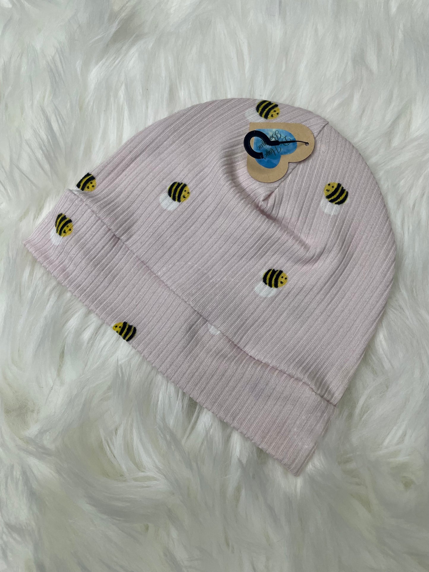 Bees on Pink Beanie Hat