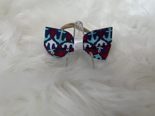 Red, White and Blue Anchors on Blue - Bow