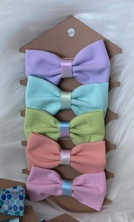 Pastel Solid Rainbow - Bow (Single and Set)