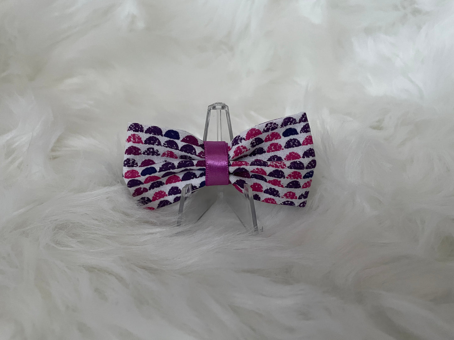 Purple and Pink Half Circles- Bow