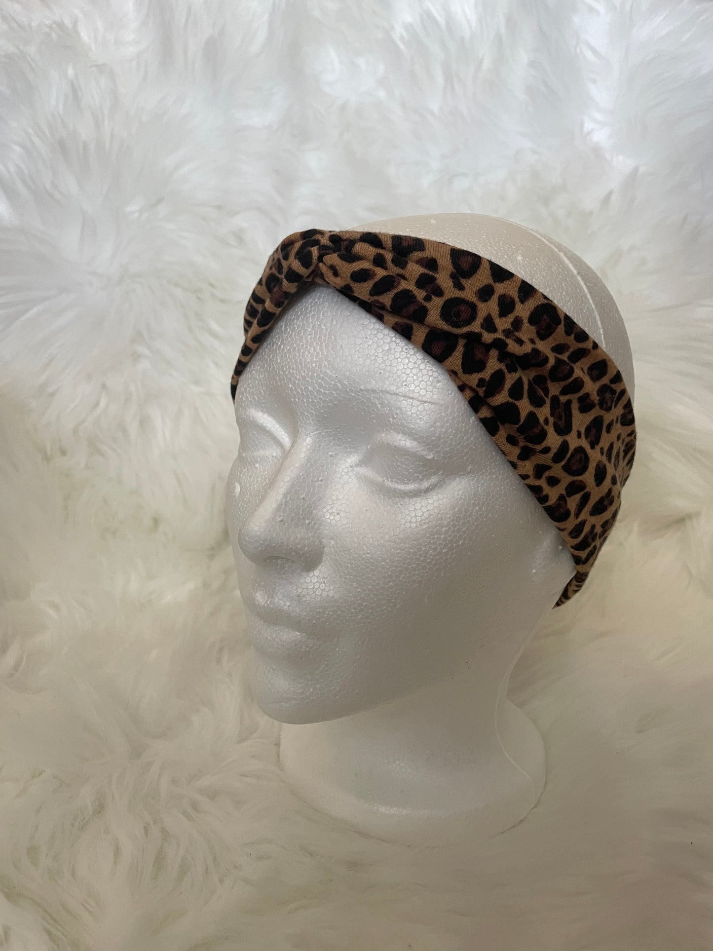 Cheetah- Front Knot Stretch Headband