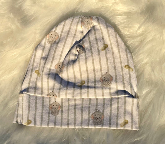 Elephant w/ Peanut Striped Beanie Hat