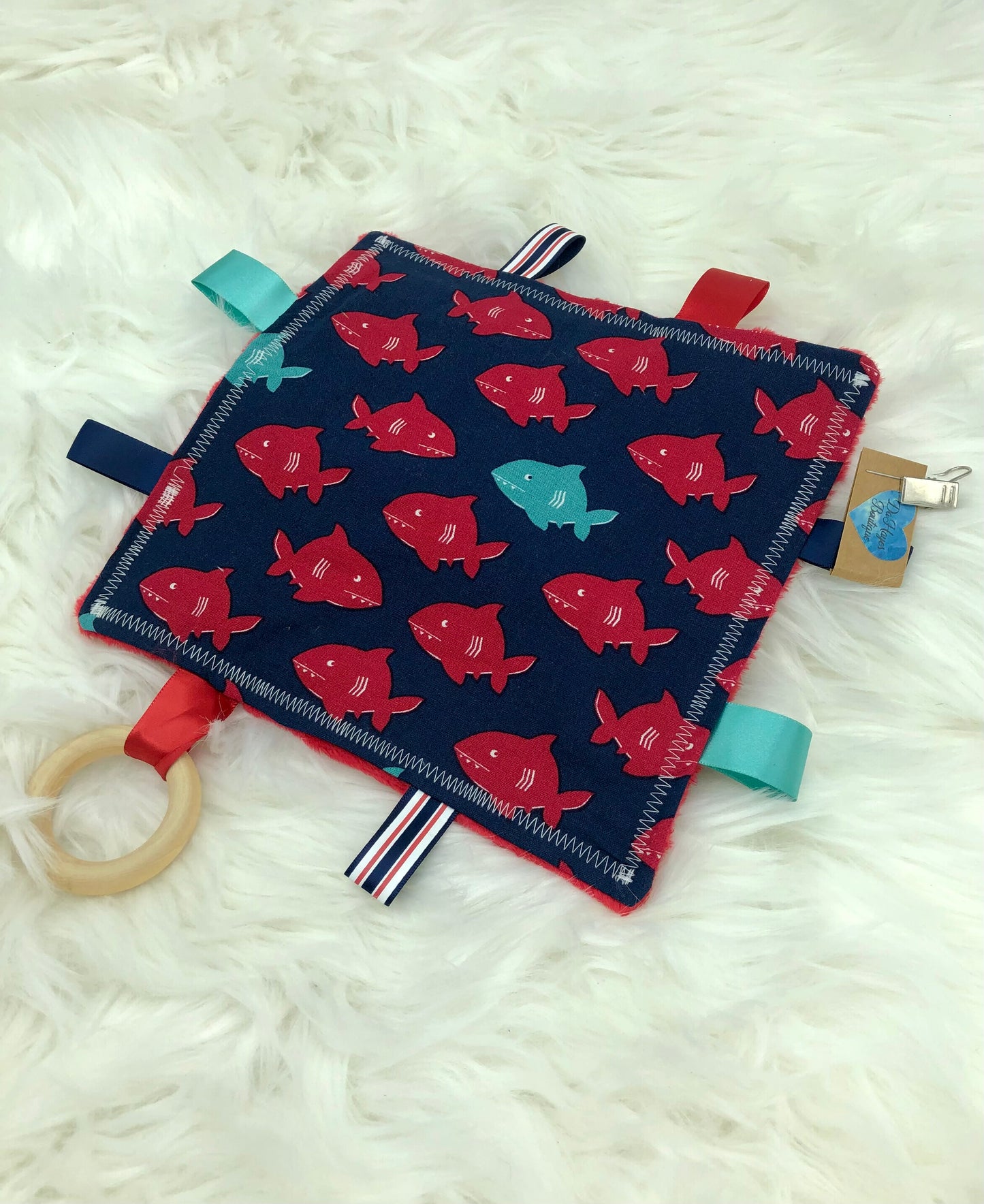 Red Shark - Crinkle Tag Sensory