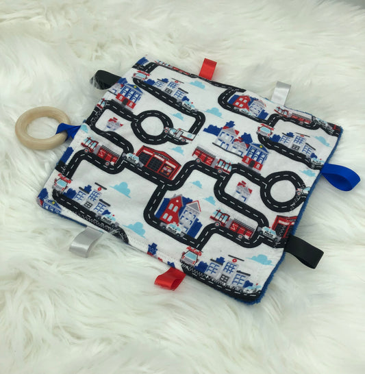 Fire truck, Police and Town - Crinkle Tag Sensory