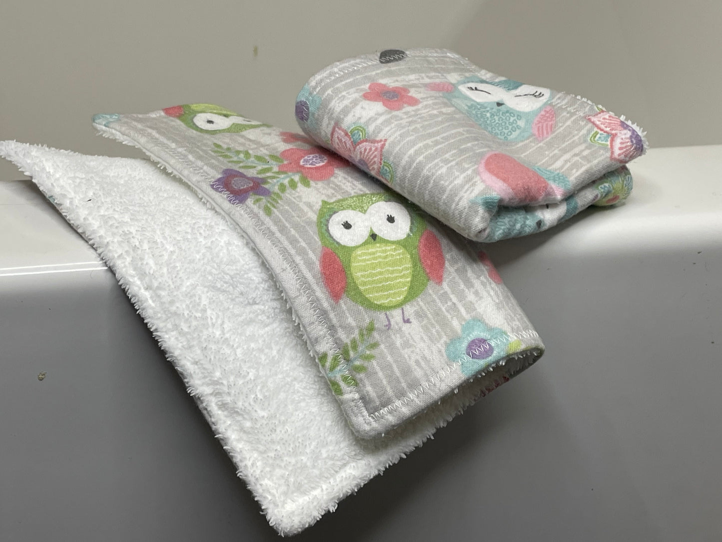 Grey Owls- Washcloth