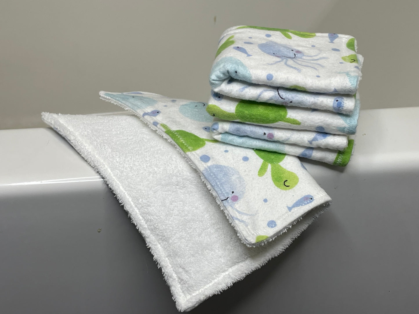 Turtles and Whales- Washcloth