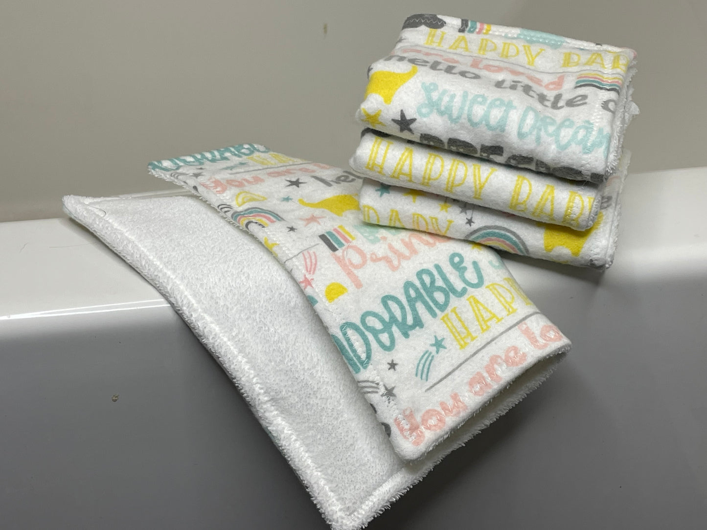 Pastel Words- Washcloth