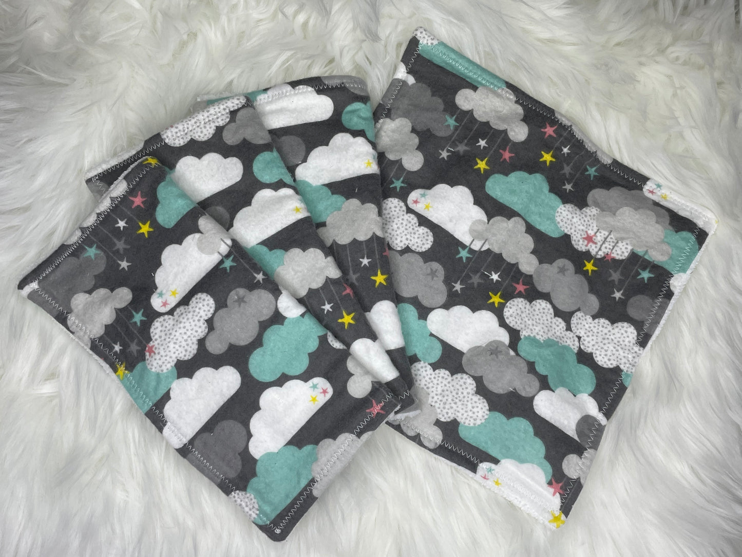 Raining Stars and Clouds- Washcloth