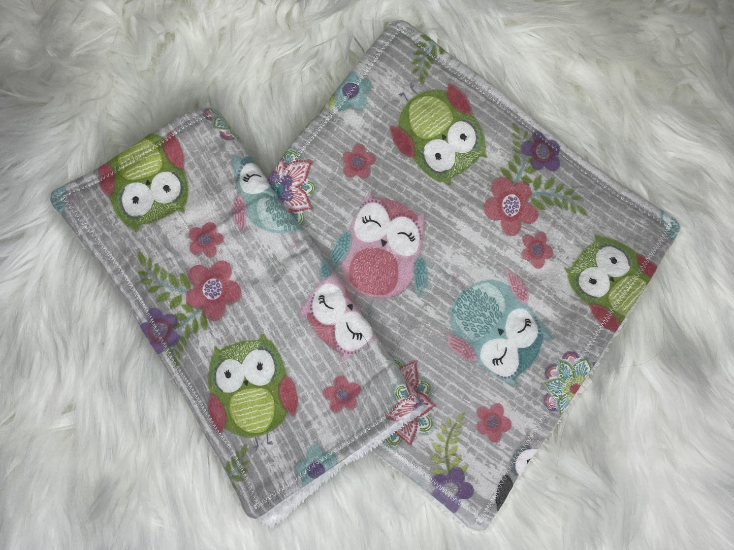 Grey Owls- Washcloth