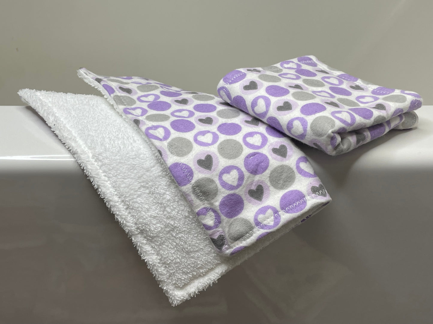 Purple Hearts - Washcloth