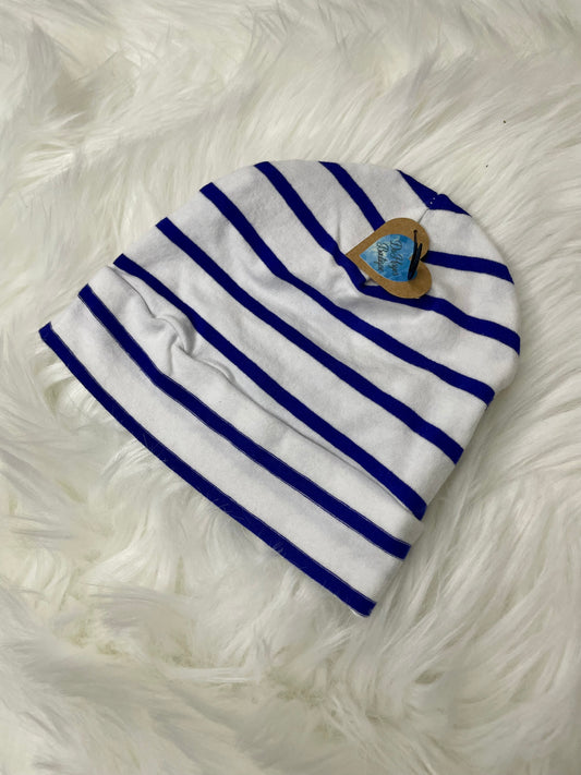 Blue Stripe Beanie Hat