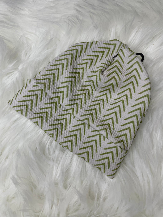Green Chevron Beanie Hat