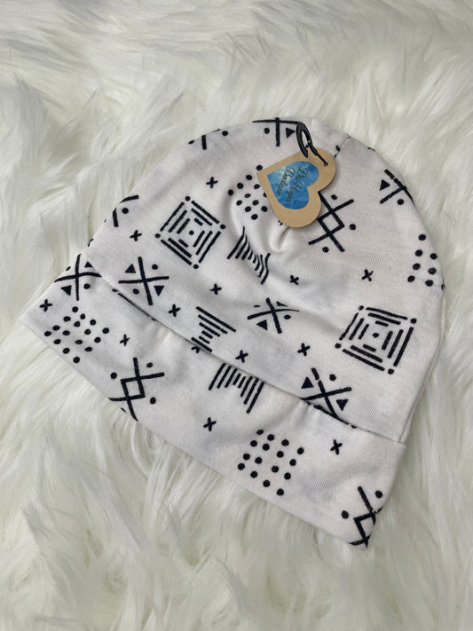 Black and White Aztec Beanie Hat