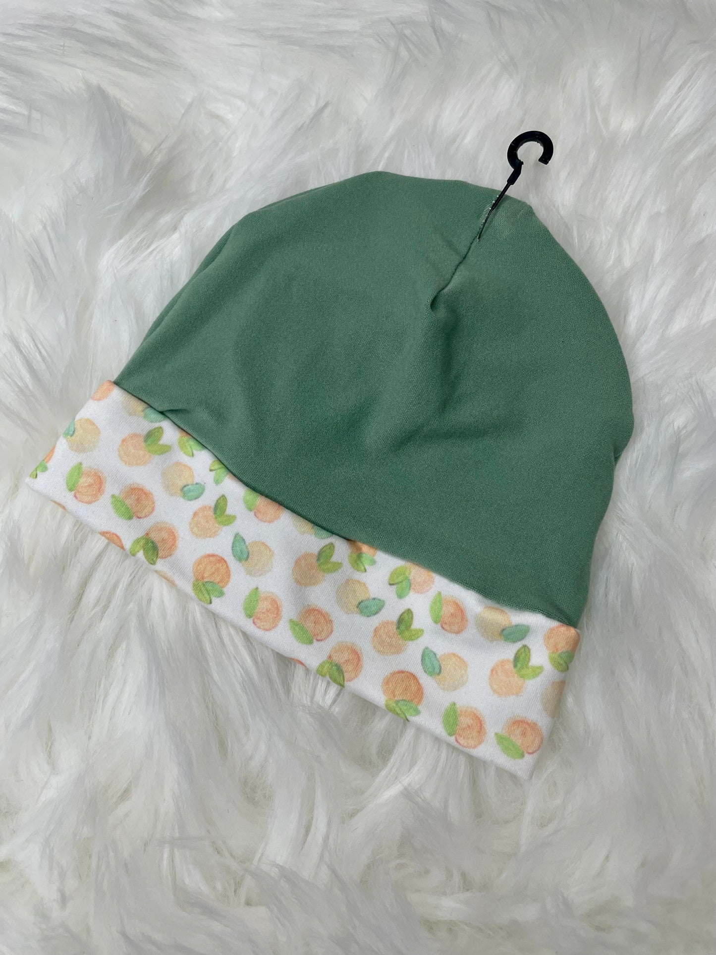 Sage Green Peach Brim Beanie Hat
