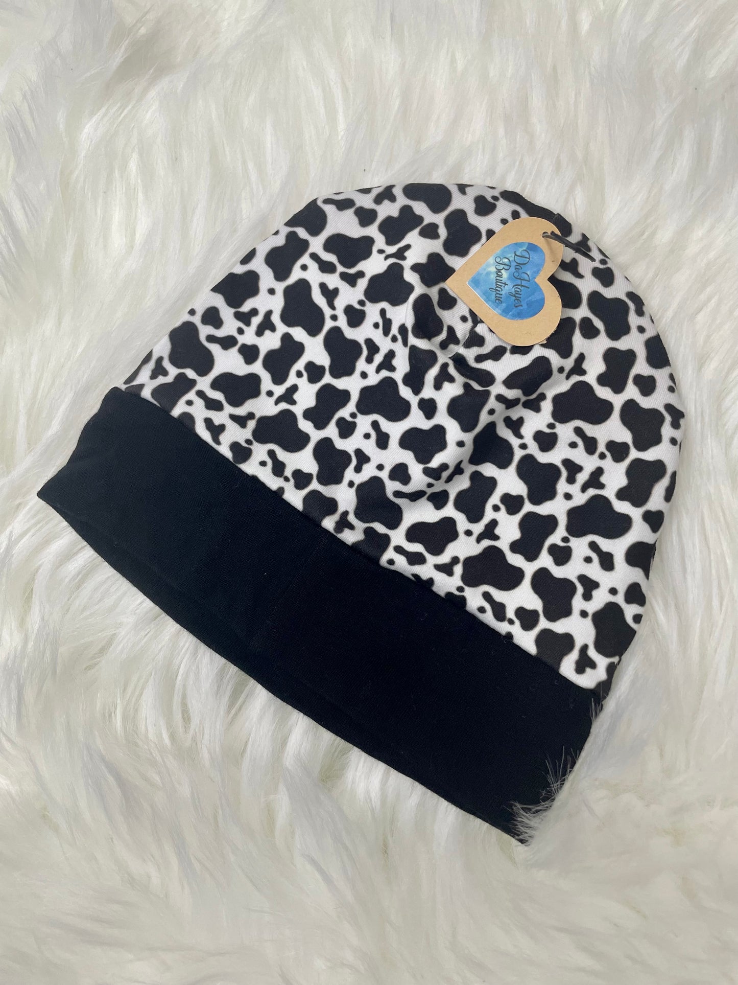 Cow Print Beanie Hat