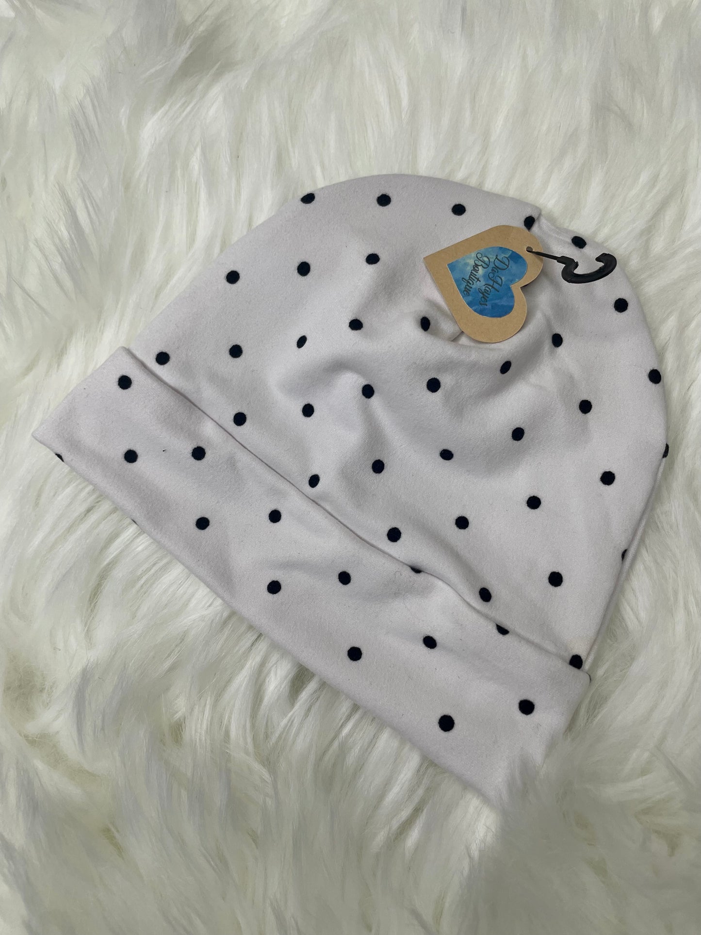 Black Polka Dot Beanie Hat