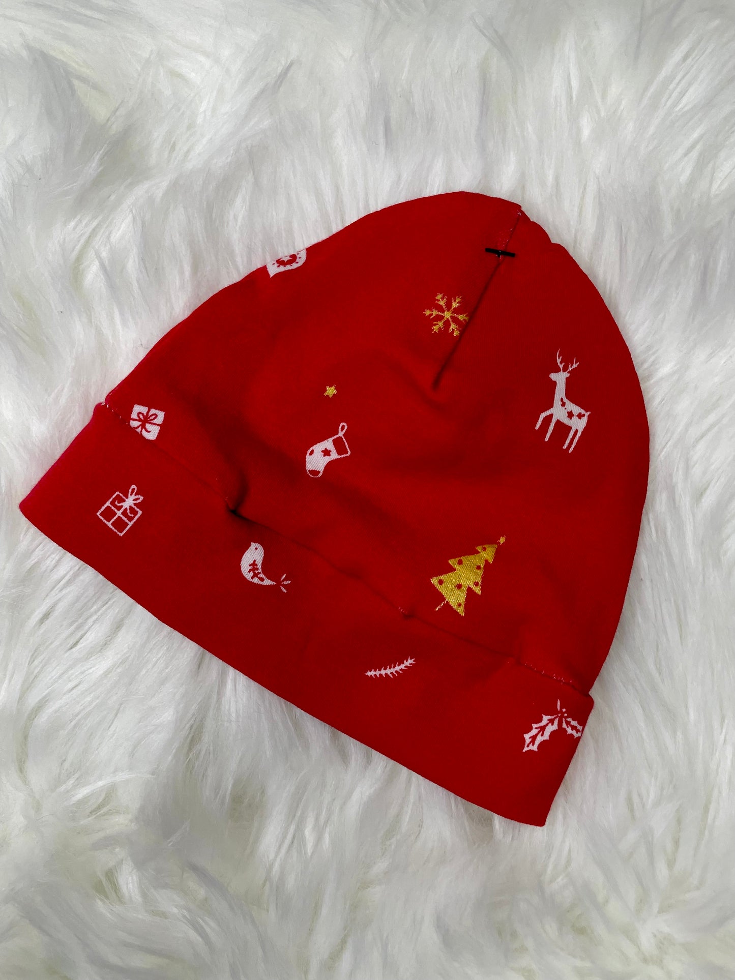 Red Winter Holiday Beanie Hat