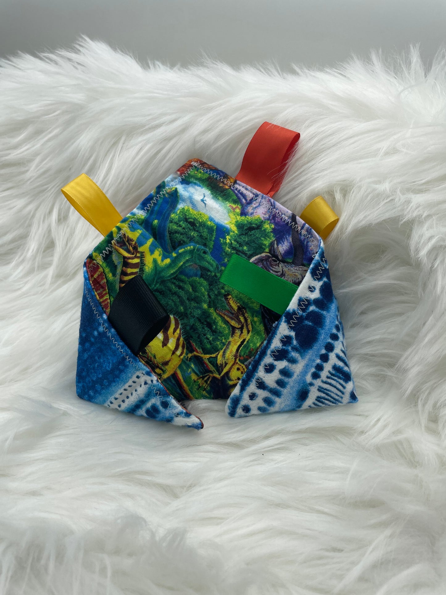 Vibrant Dinosaurs- Crinkle Tag Sensory