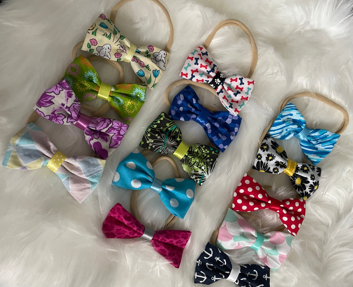 Teal Polka Dots- Bow