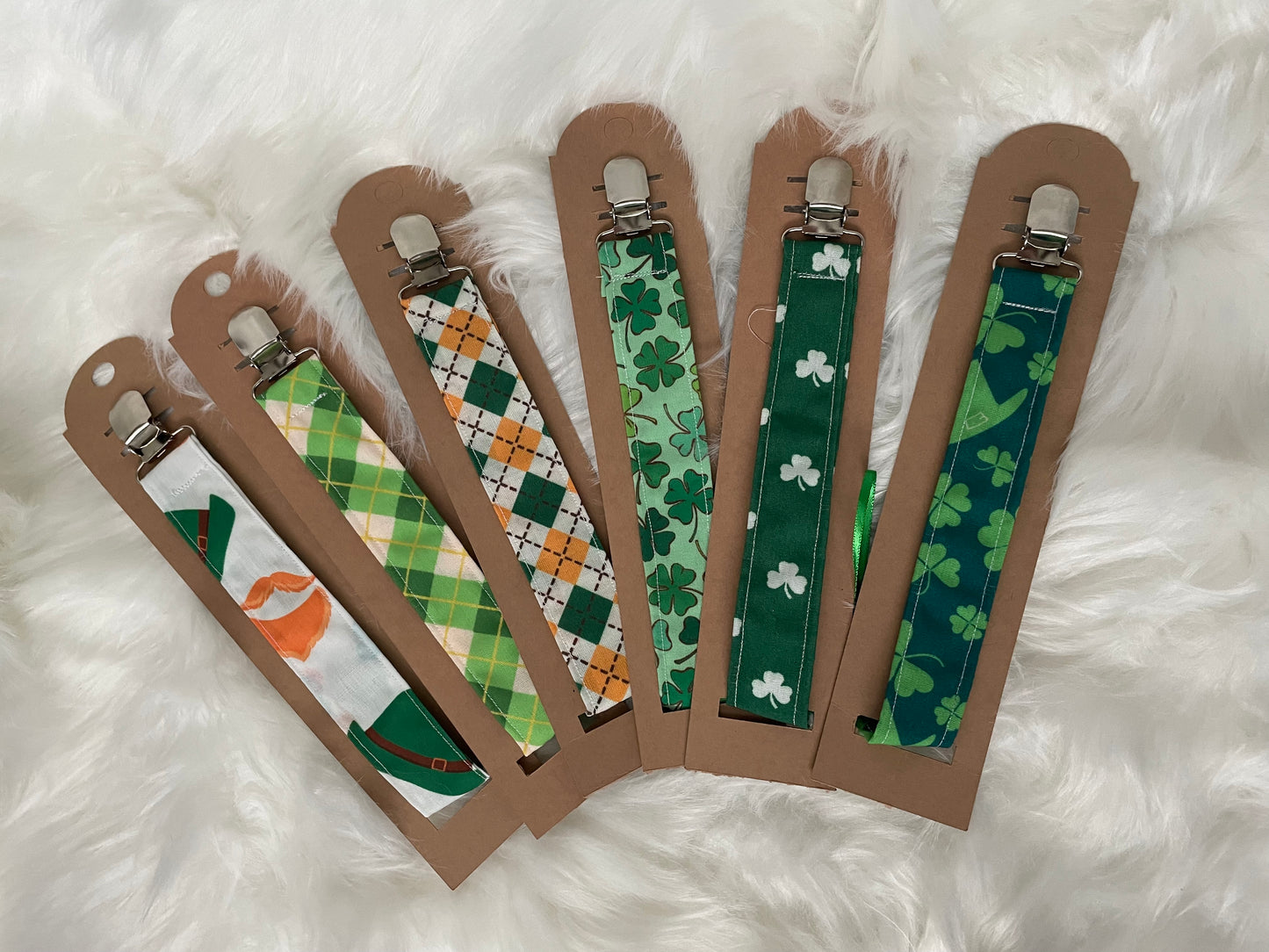Lucky Shamrocks- Holiday Pacifier/Toy Tether Individual