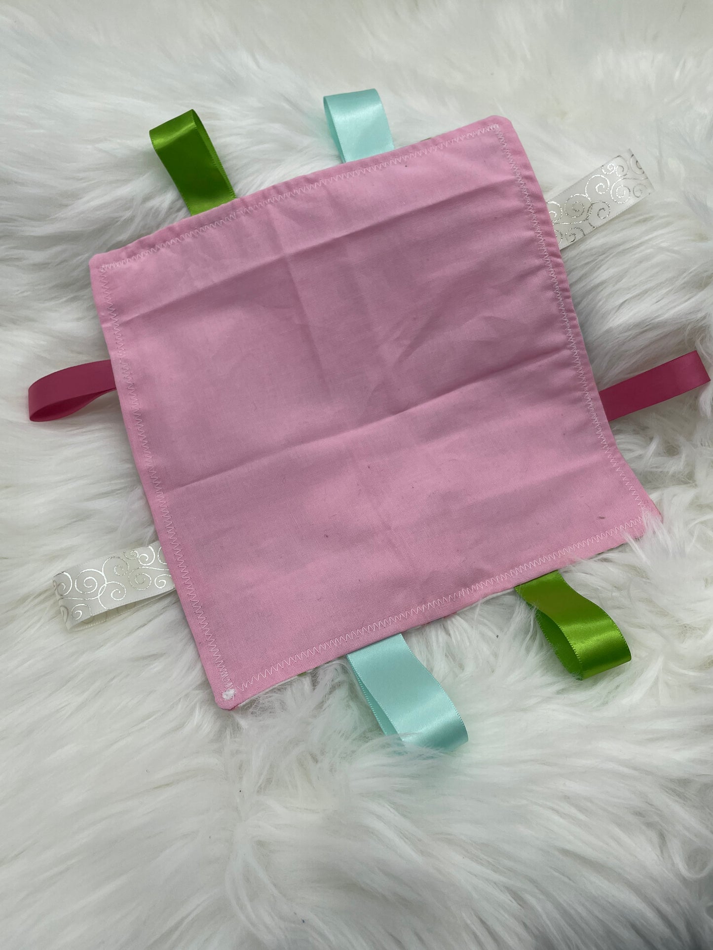 Light Pink, Purple and Teal Floral - Crinkle Tag Sensory