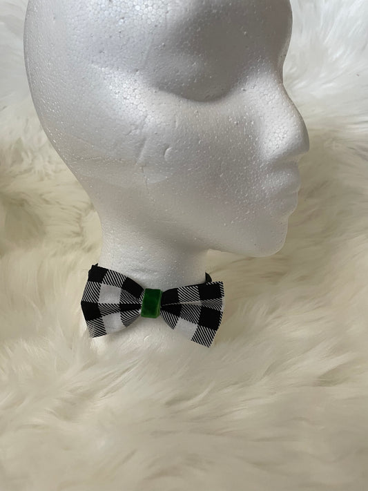 Black and White Plaid - Bow Tie Single