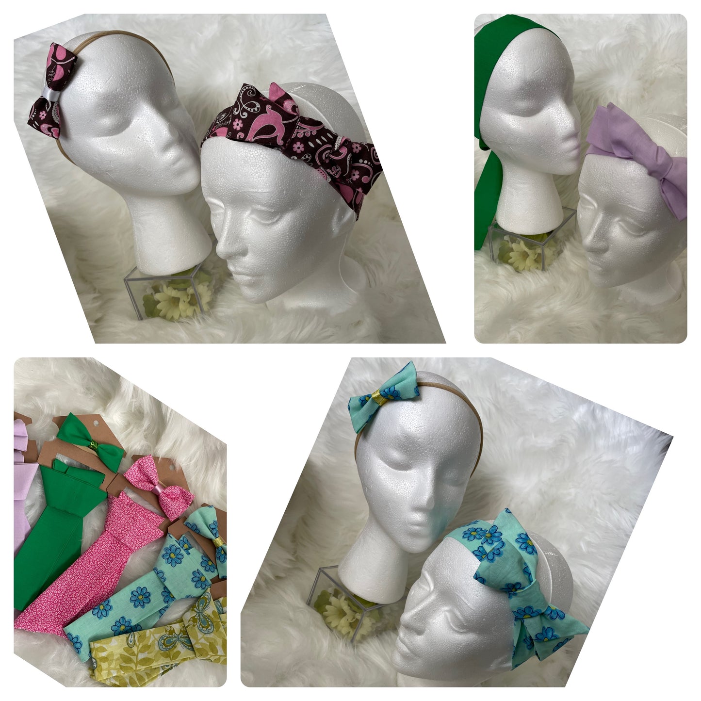 Mommy and Me Fabric HairWrap and Bow Set
