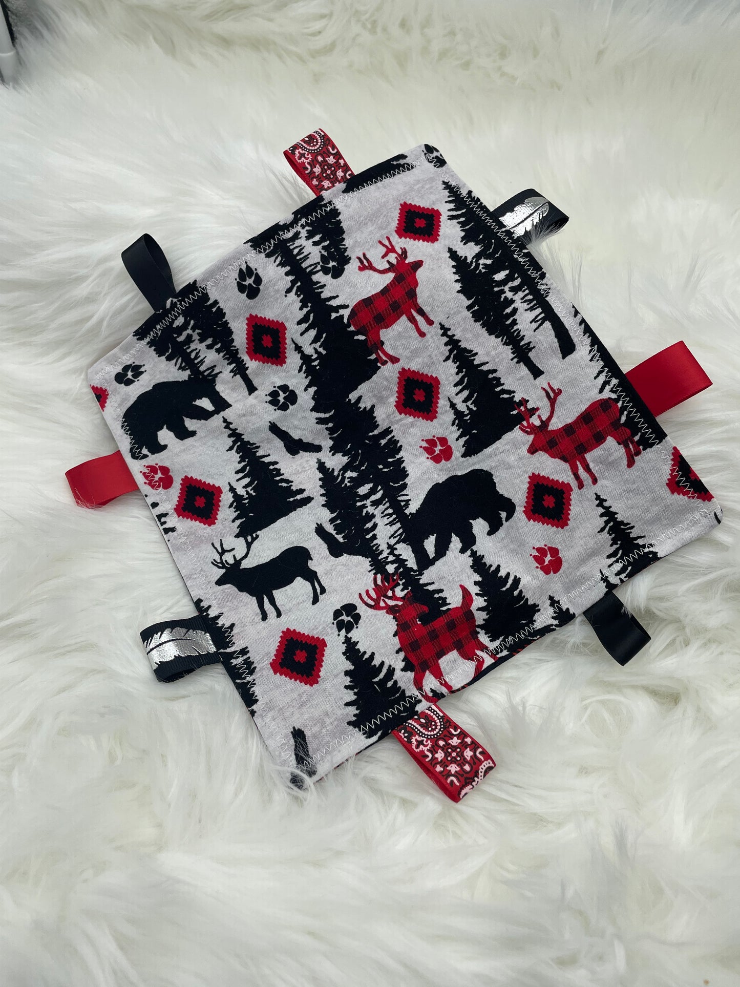 Red Plaid Wilderness - Crinkle Tag Sensory