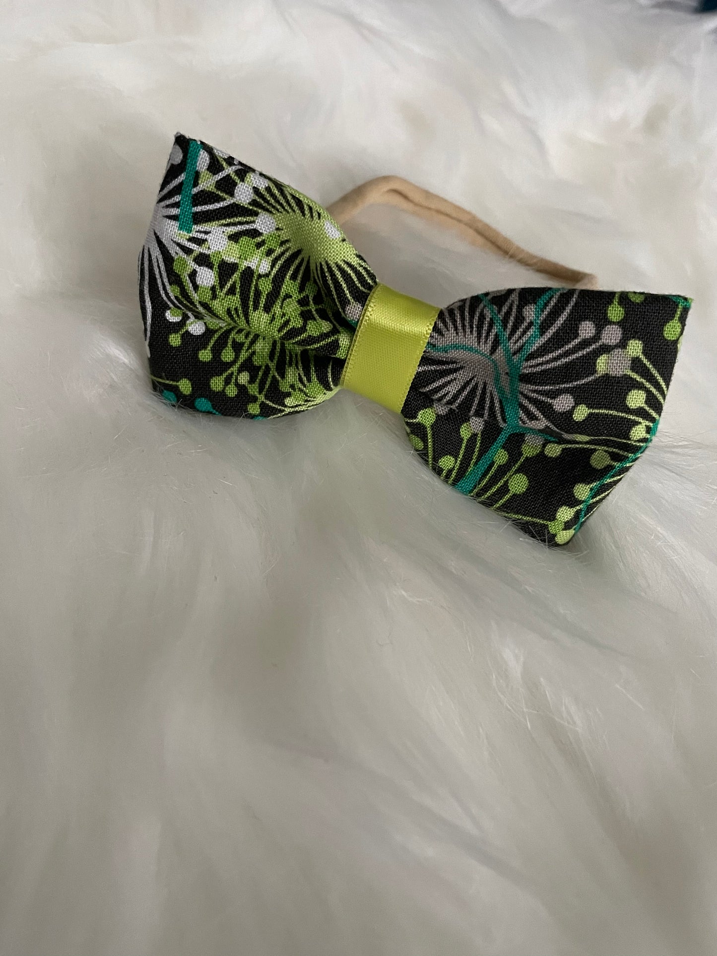 Green Floral- Bow