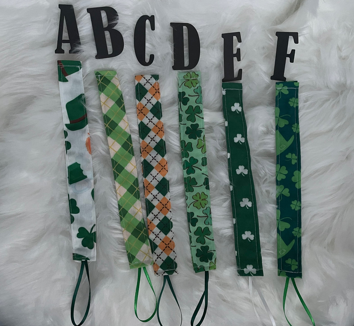 Lucky Shamrocks- Holiday Pacifier/Toy Tether Individual