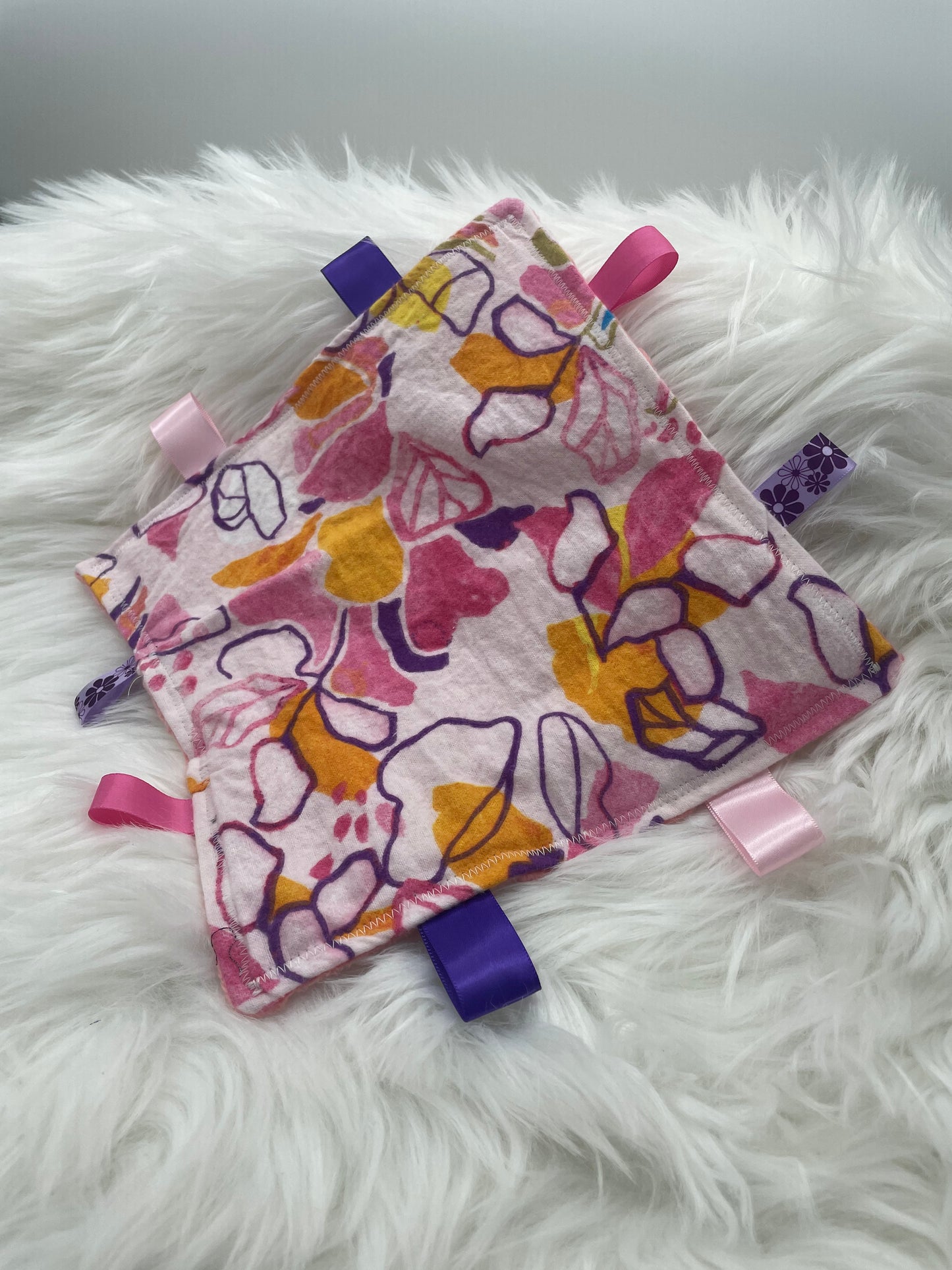 Abstract Pink, Purple and Orange Flowe - Crinkle Tag Sensory