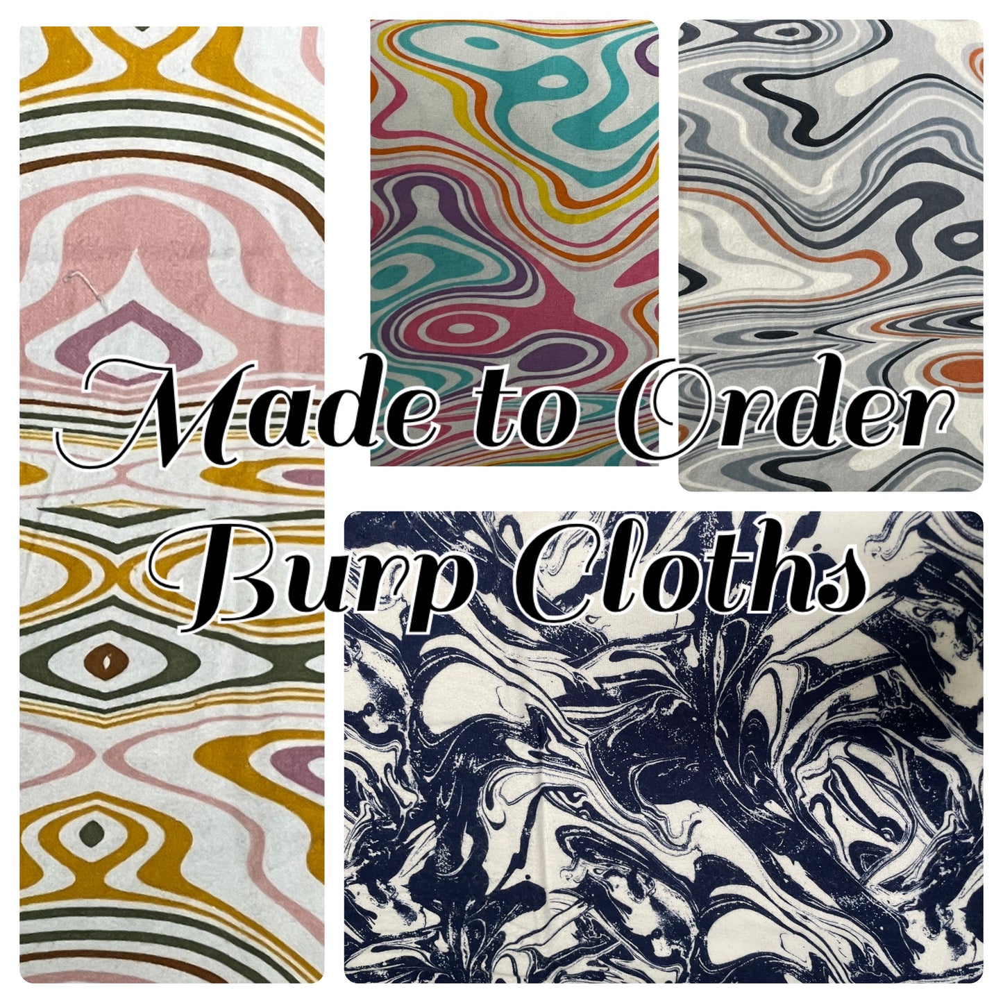 Geode - Made to Order Burp Cloth Set