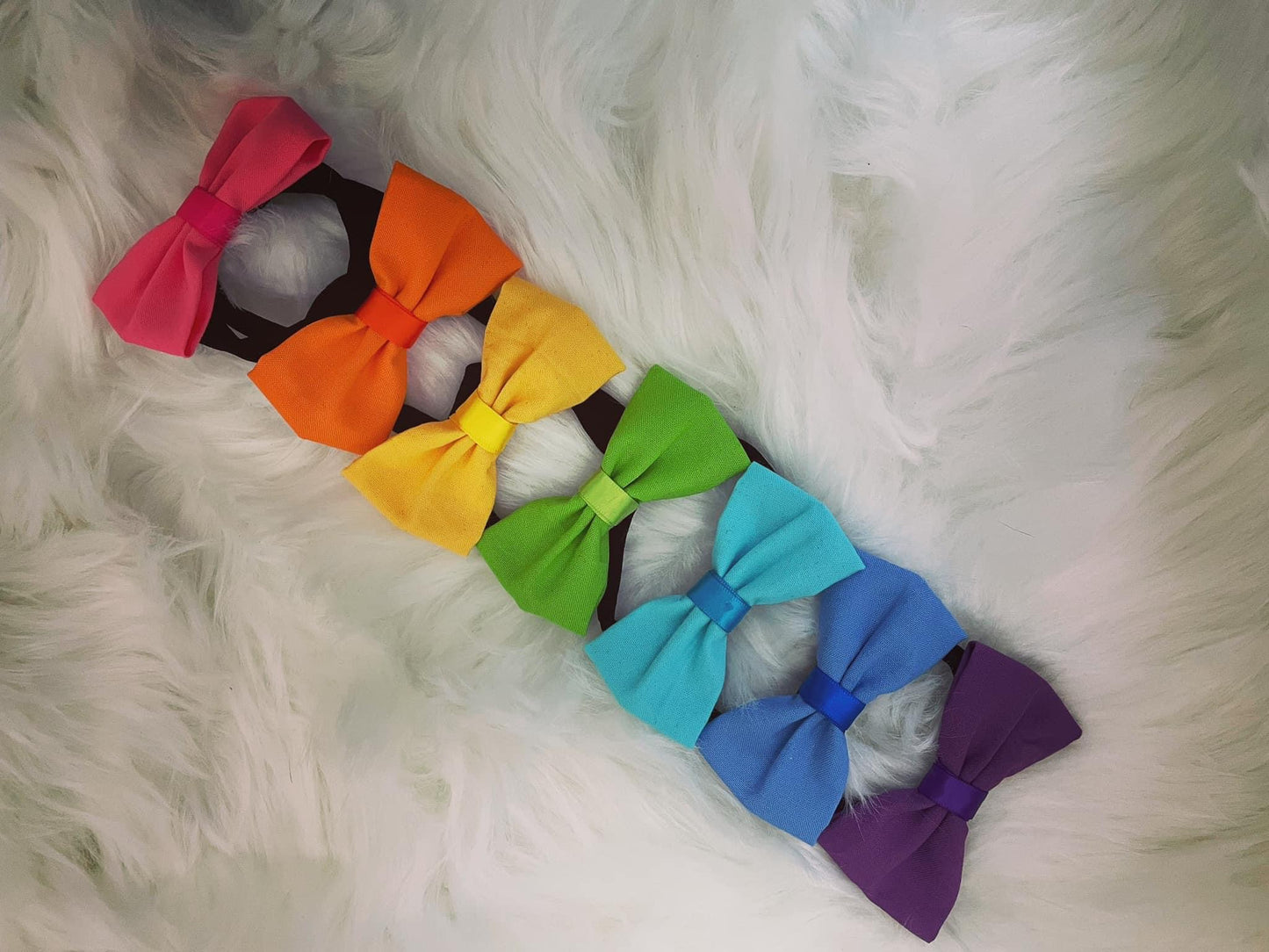 Bright Solid Rainbow   - Bow (Single and Set)
