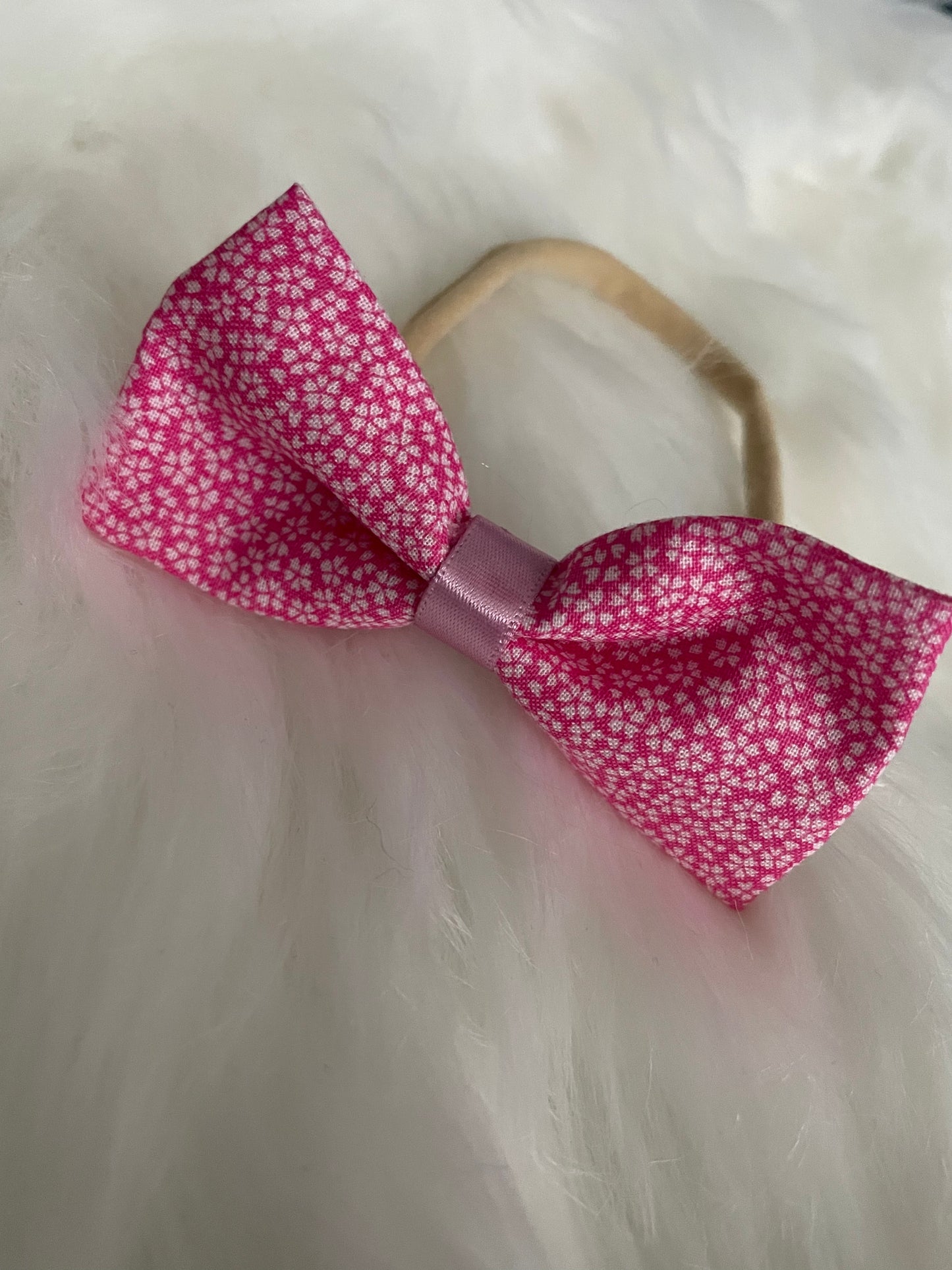 Pink Flowers - Bow