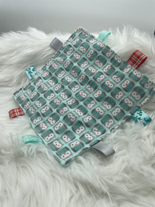 Teal Owls - Crinkle Tag Sensory