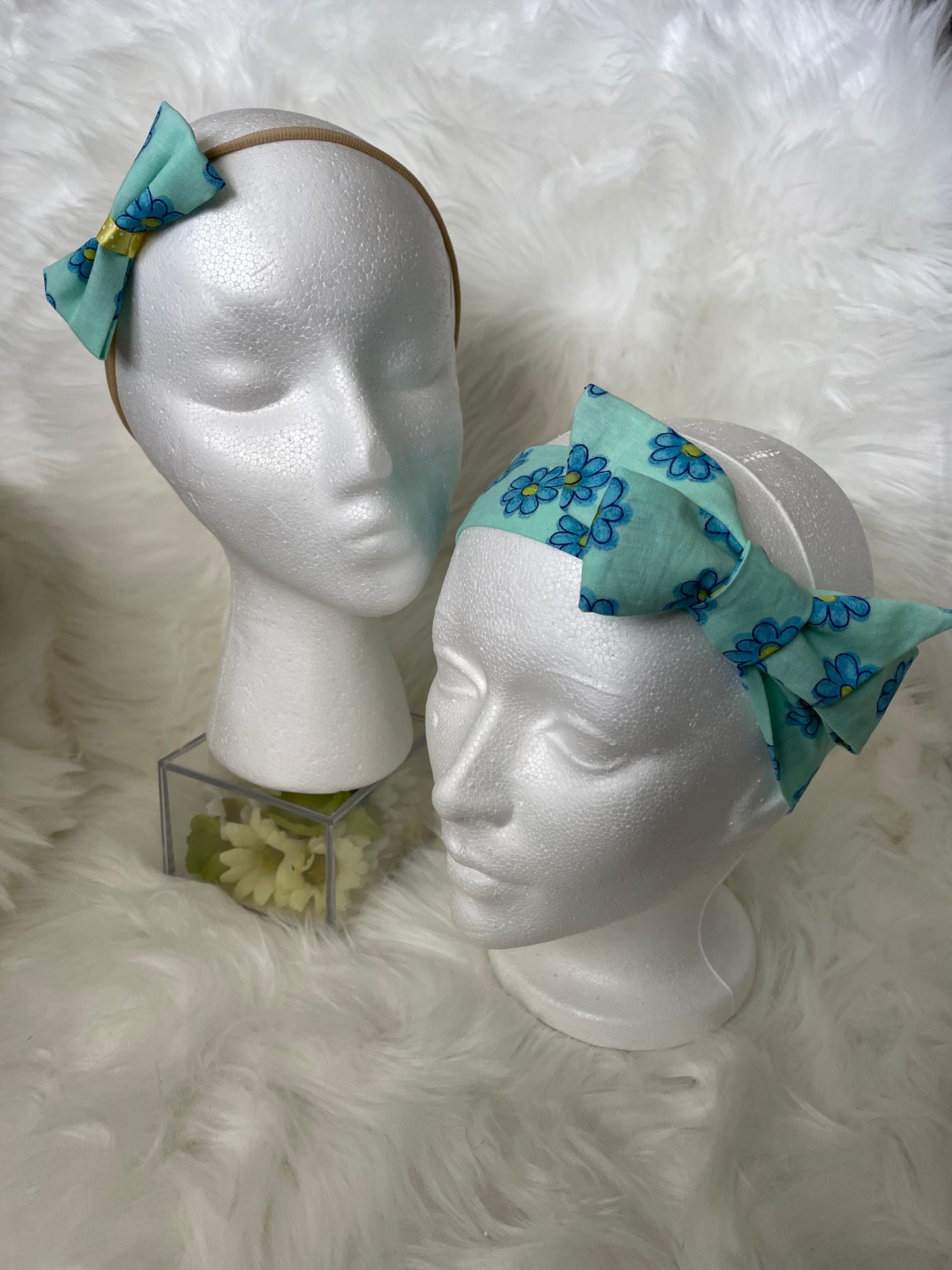 Mommy and Me Fabric HairWrap and Bow Set