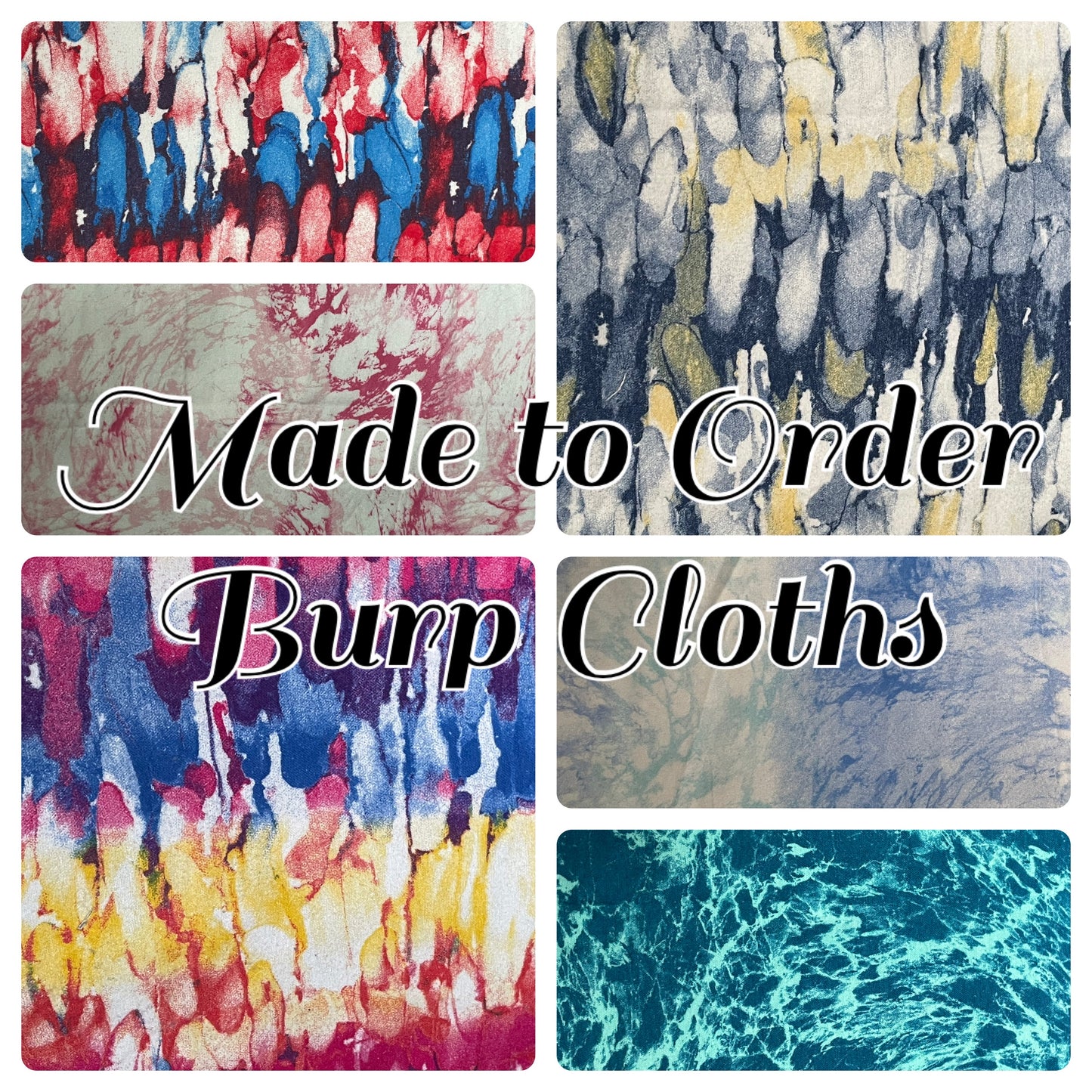 Watercolor - Made to Order Burp Cloth Set
