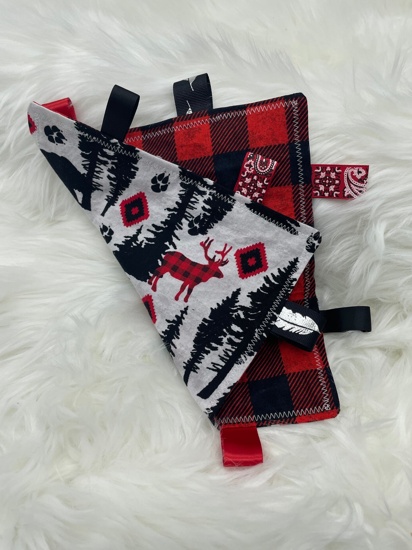 Red Plaid Wilderness - Crinkle Tag Sensory