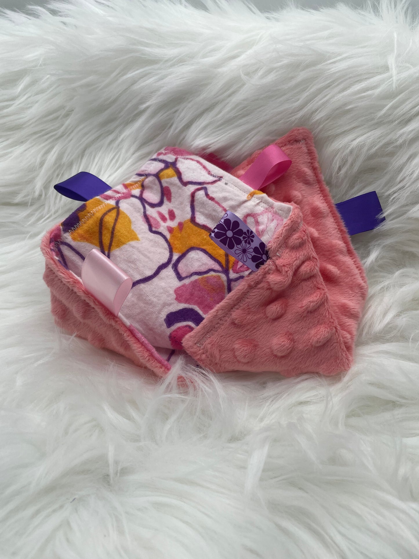 Abstract Pink, Purple and Orange Flowe - Crinkle Tag Sensory