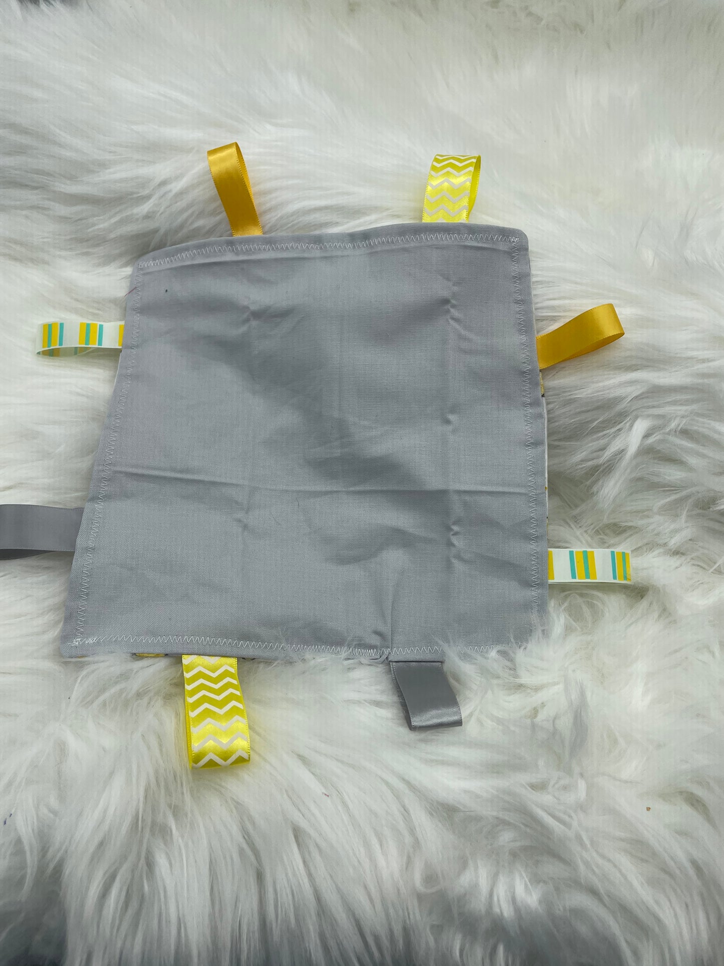 Grey/Yellow Elephant - Crinkle Tag Sensory