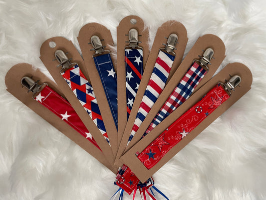 Red, White and Blue - Holiday Pacifier/Toy Tether Individual