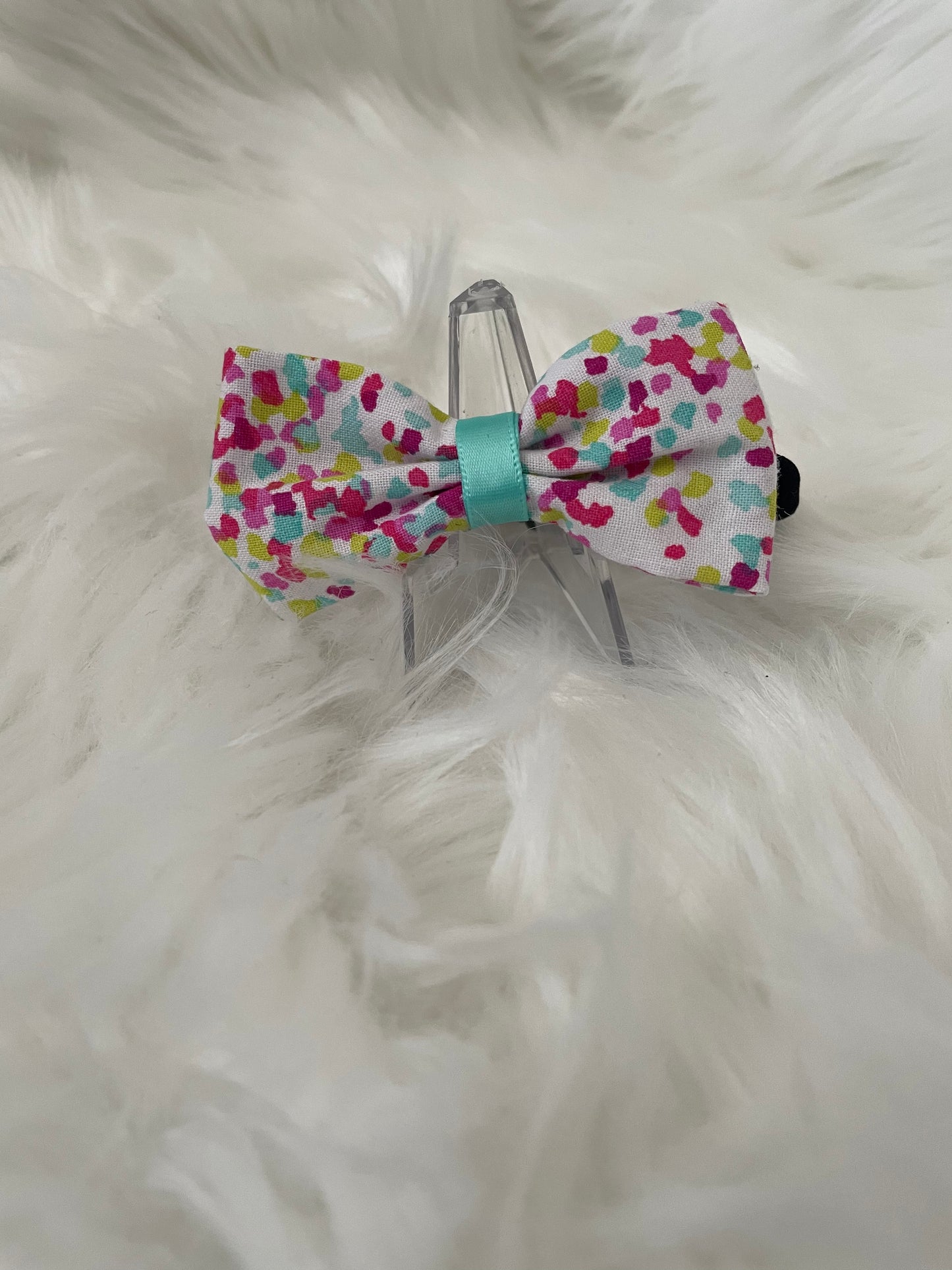 White with Bright Confetti - Bow