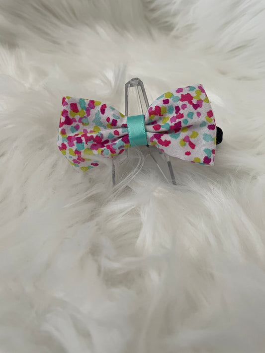 White with Bright Confetti - Bow