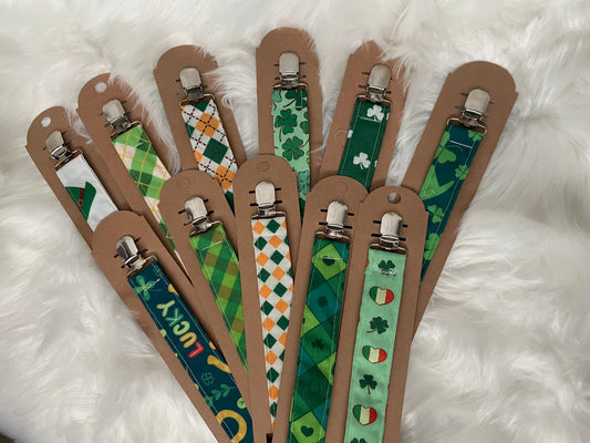 Lucky Shamrocks- Holiday Pacifier/Toy Tether Individual