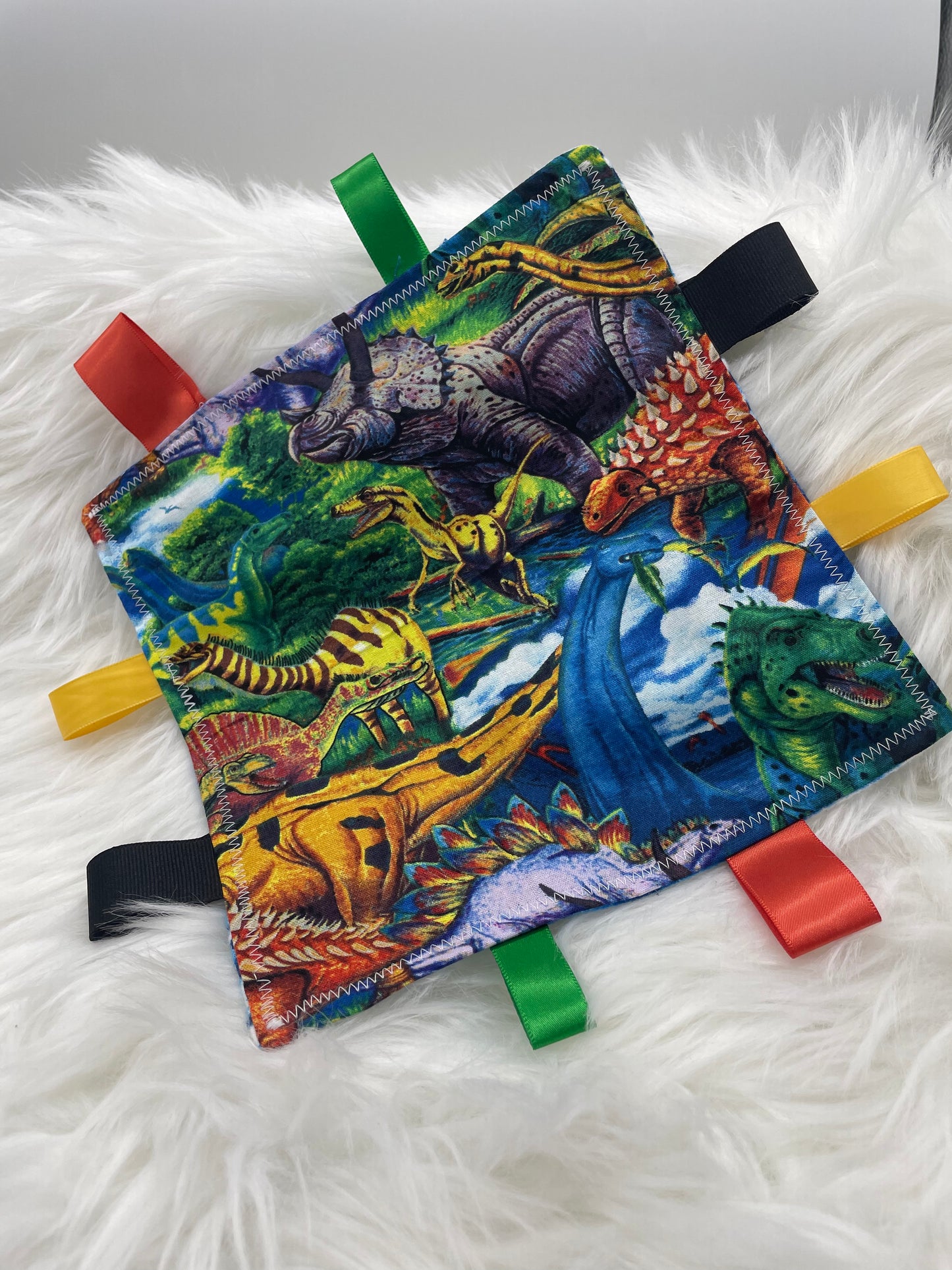 Vibrant Dinosaurs- Crinkle Tag Sensory