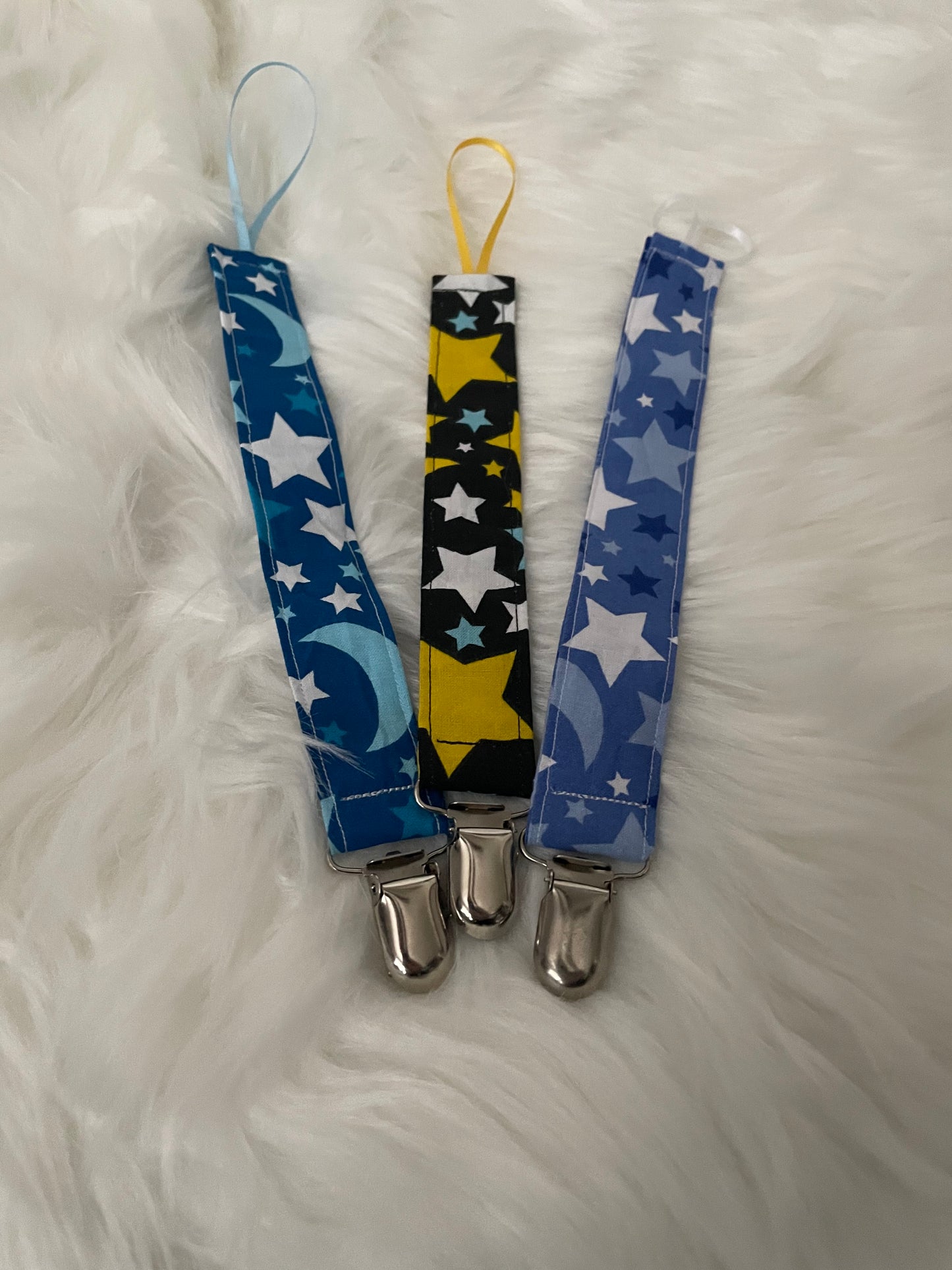Stars and Moons  - Pacifier/Toy Tether Set