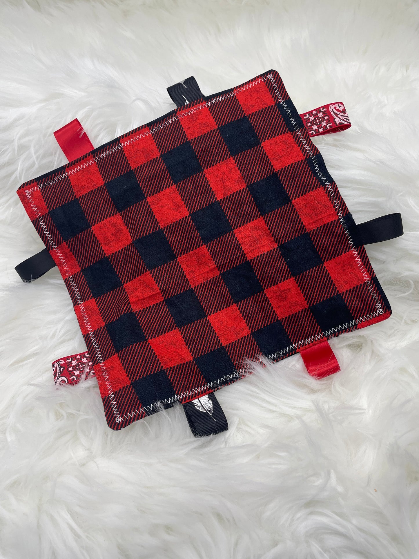 Red Plaid Wilderness - Crinkle Tag Sensory