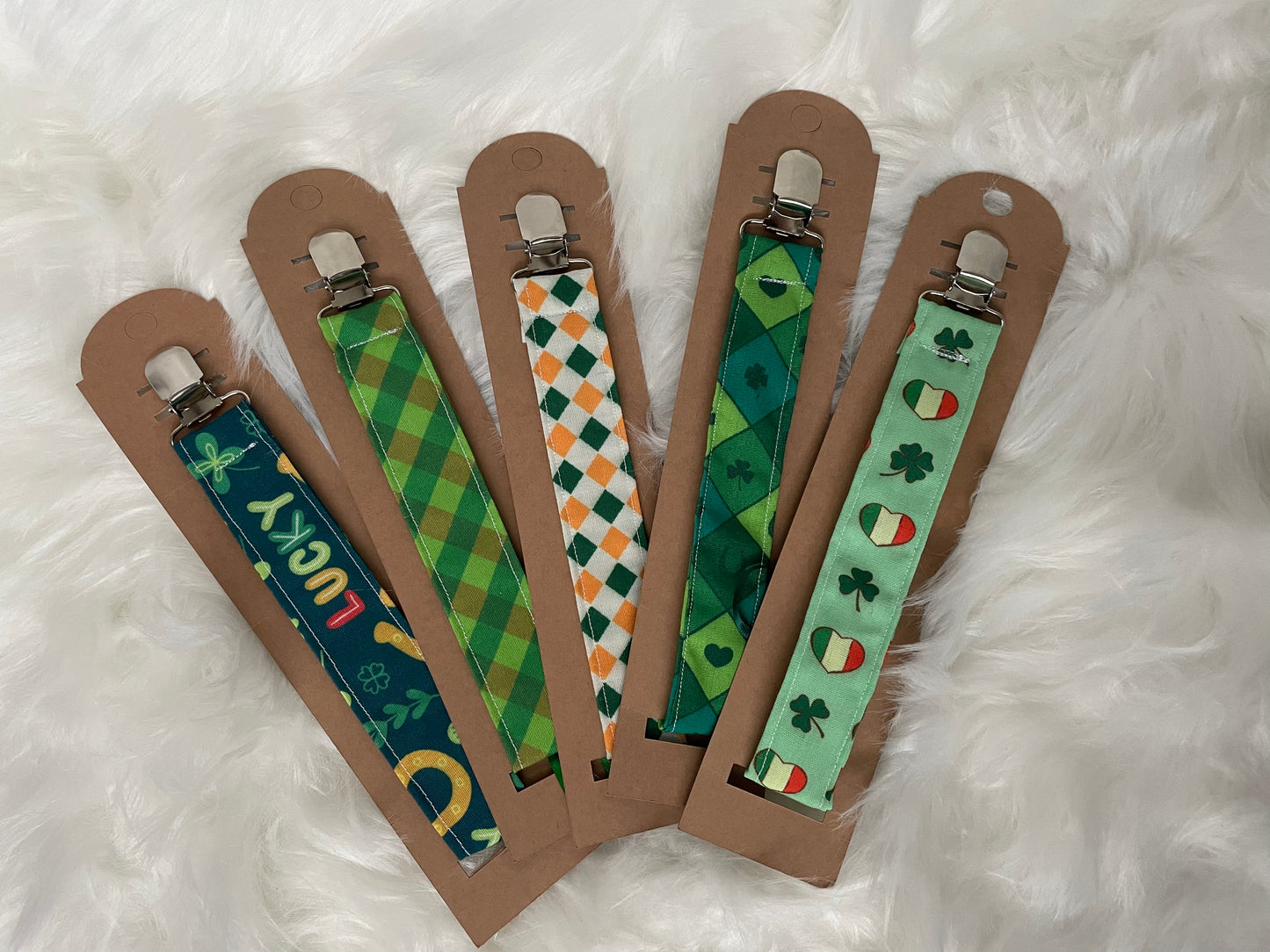 Lucky Shamrocks- Holiday Pacifier/Toy Tether Individual